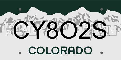 CY8O2S Colorado License Plate