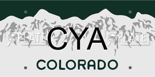 CYA Colorado License Plate