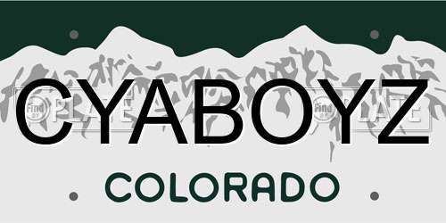 CYABOYZ Colorado License Plate