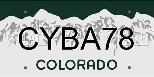 CYBA78 Colorado License Plate