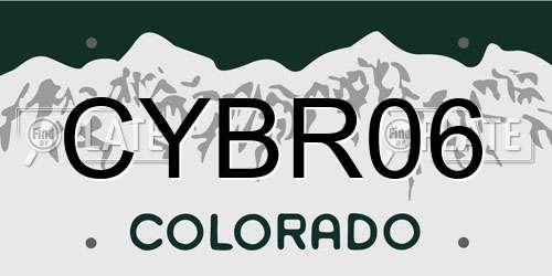 CYBR06 Colorado License Plate