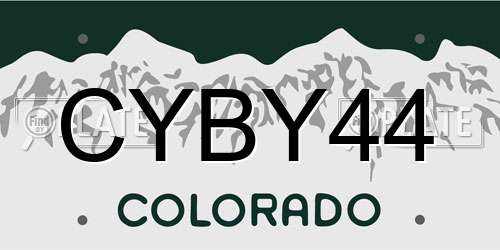 CYBY44 Colorado License Plate