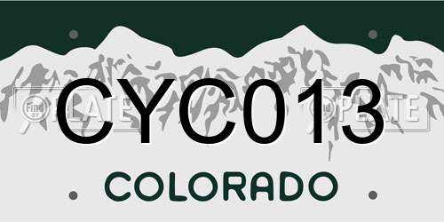 CYC013 Colorado License Plate