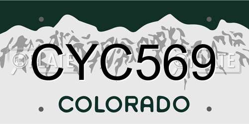 CYC569 Colorado License Plate