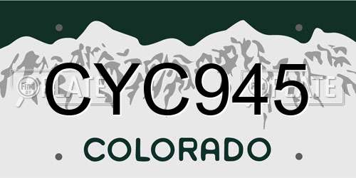 CYC945 Colorado License Plate