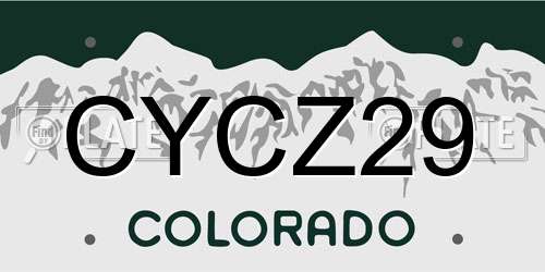 CYCZ29 Colorado License Plate