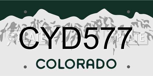 CYD577 Colorado License Plate