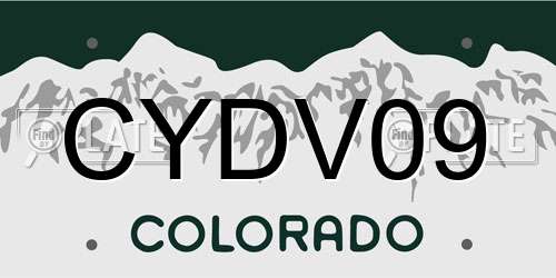 CYDV09 Colorado License Plate