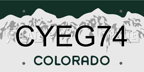 CYEG74 Colorado License Plate