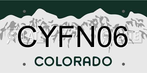 CYFN06 Colorado License Plate