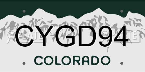 CYGD94 Colorado License Plate