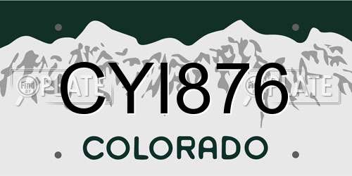 CYI876 Colorado License Plate