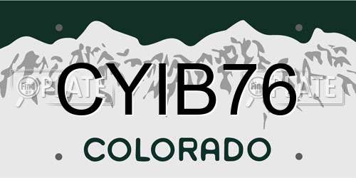CYIB76 Colorado License Plate