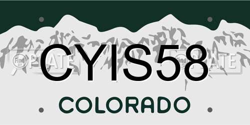 CYIS58 Colorado License Plate