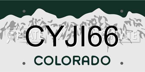 CYJI66 Colorado License Plate