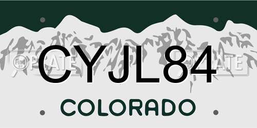 CYJL84 Colorado License Plate