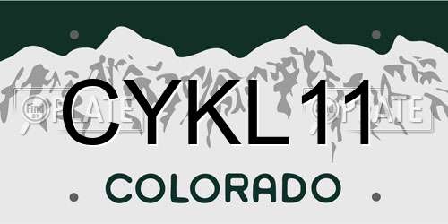 CYKL11 Colorado License Plate
