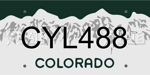 CYL488 Colorado License Plate