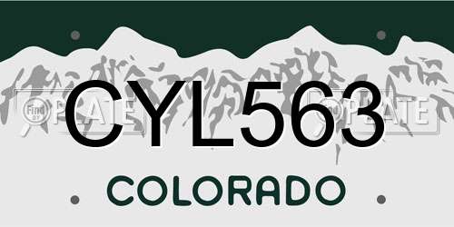 CYL563 Colorado License Plate