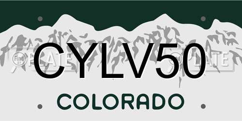 CYLV50 Colorado License Plate