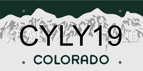 CYLY19 Colorado License Plate