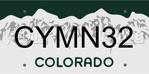 CYMN32 Colorado License Plate