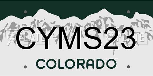 CYMS23 Colorado License Plate