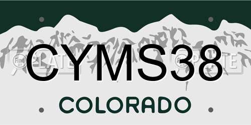CYMS38 Colorado License Plate