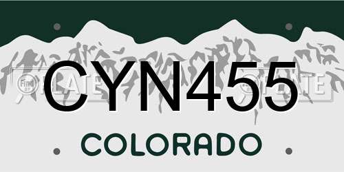 CYN455 Colorado License Plate
