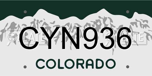 CYN936 Colorado License Plate