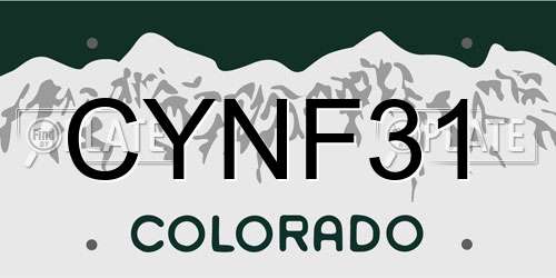 CYNF31 Colorado License Plate