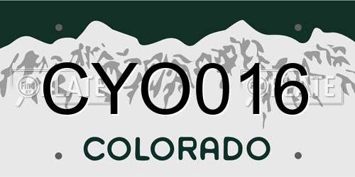 CYO016 Colorado License Plate