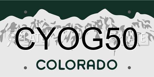 CYOG50 Colorado License Plate