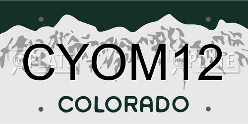 CYOM12 Colorado License Plate