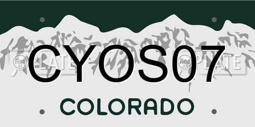 CYOS07 Colorado License Plate