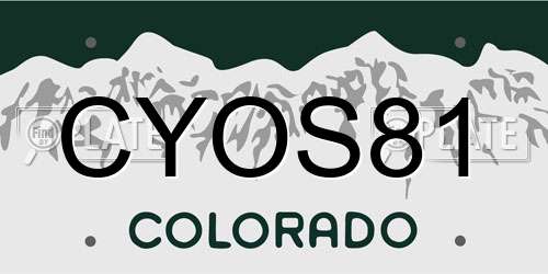 CYOS81 Colorado License Plate