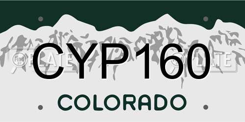 CYP160 Colorado License Plate