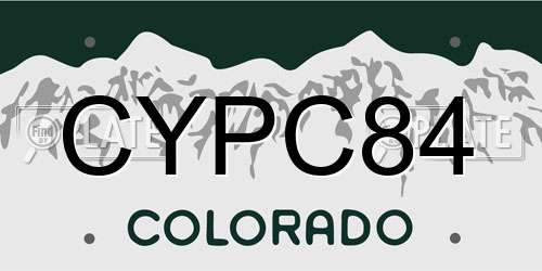 CYPC84 Colorado License Plate