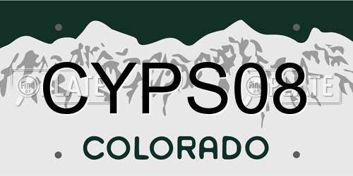 CYPS08 Colorado License Plate