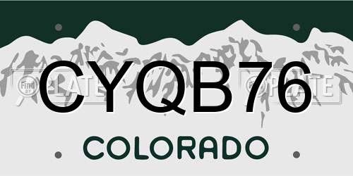CYQB76 Colorado License Plate