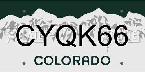 CYQK66 Colorado License Plate