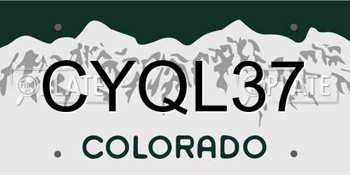 CYQL37 Colorado License Plate