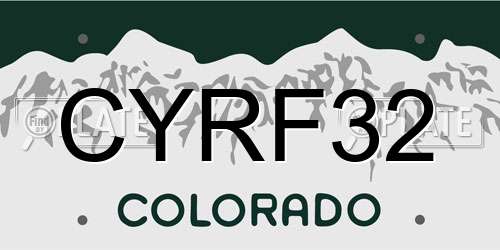 CYRF32 Colorado License Plate