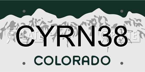 CYRN38 Colorado License Plate