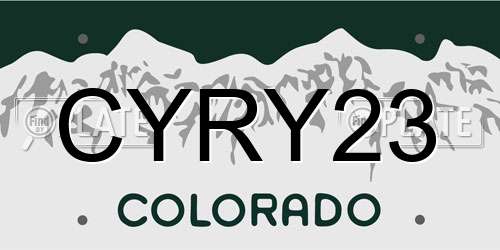 CYRY23 Colorado License Plate