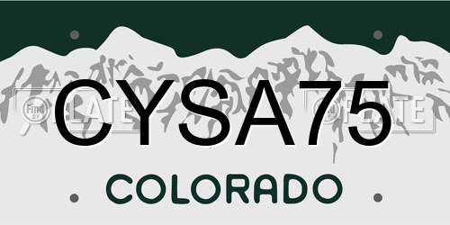 CYSA75 Colorado License Plate