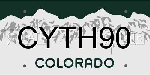CYTH90 Colorado License Plate
