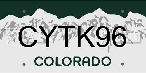 CYTK96 Colorado License Plate