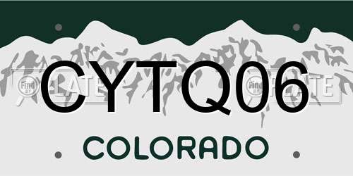 CYTQ06 Colorado License Plate
