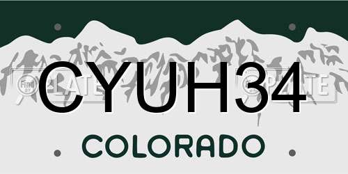 CYUH34 Colorado License Plate
